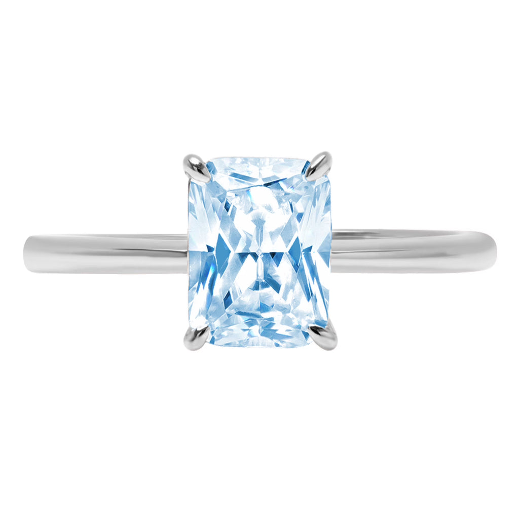 18k White Gold Solitaire Ring Z419