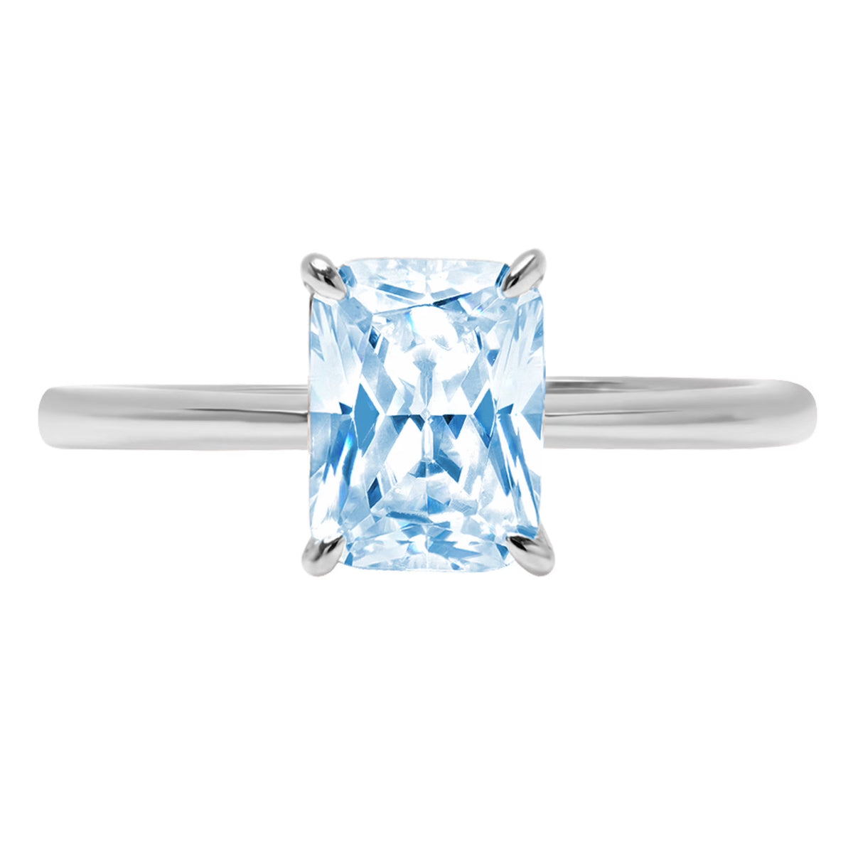18k White Gold Solitaire Ring Z419