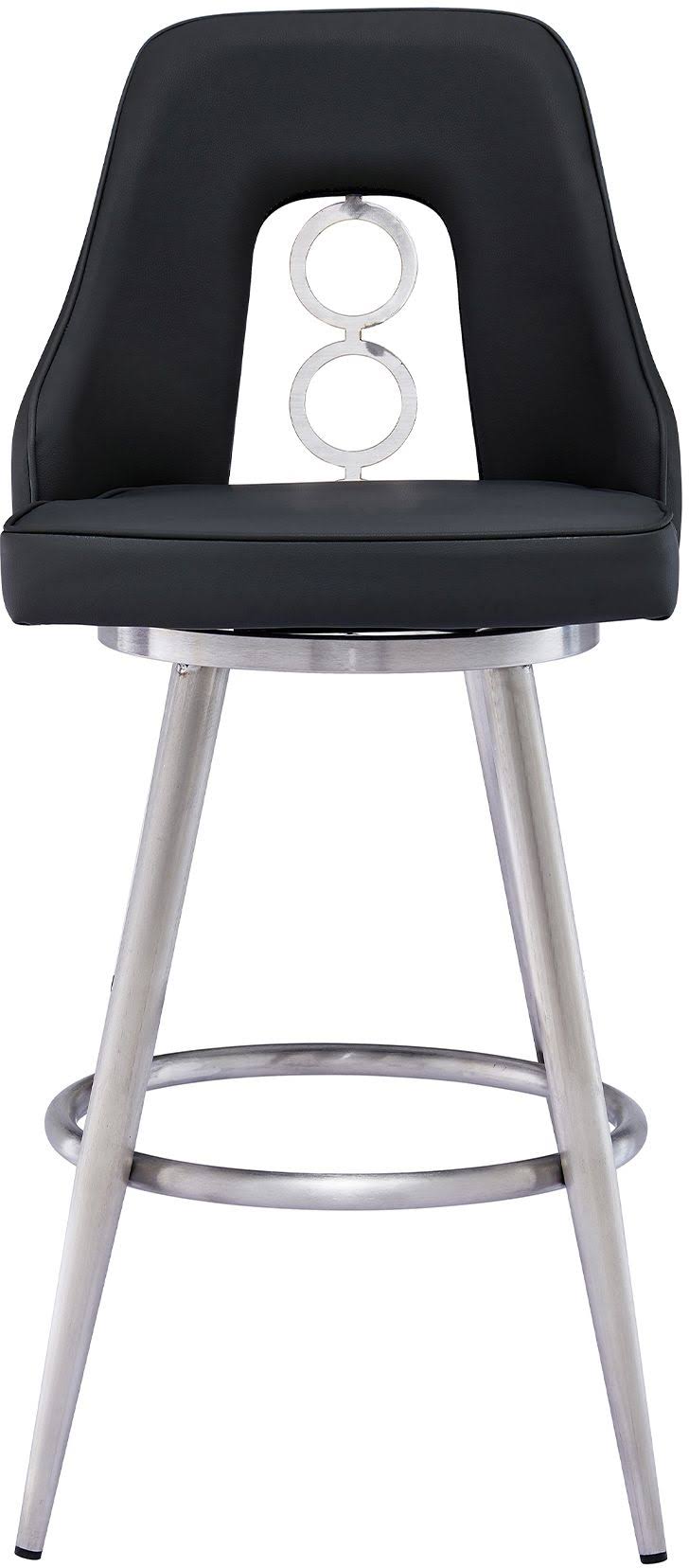 Black Faux Leather Bar Height Barstool B1896