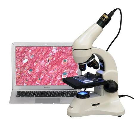 40X-1000X Dual Light All-Metal Optical Glass Lens Science Microscope with USB Camera J344