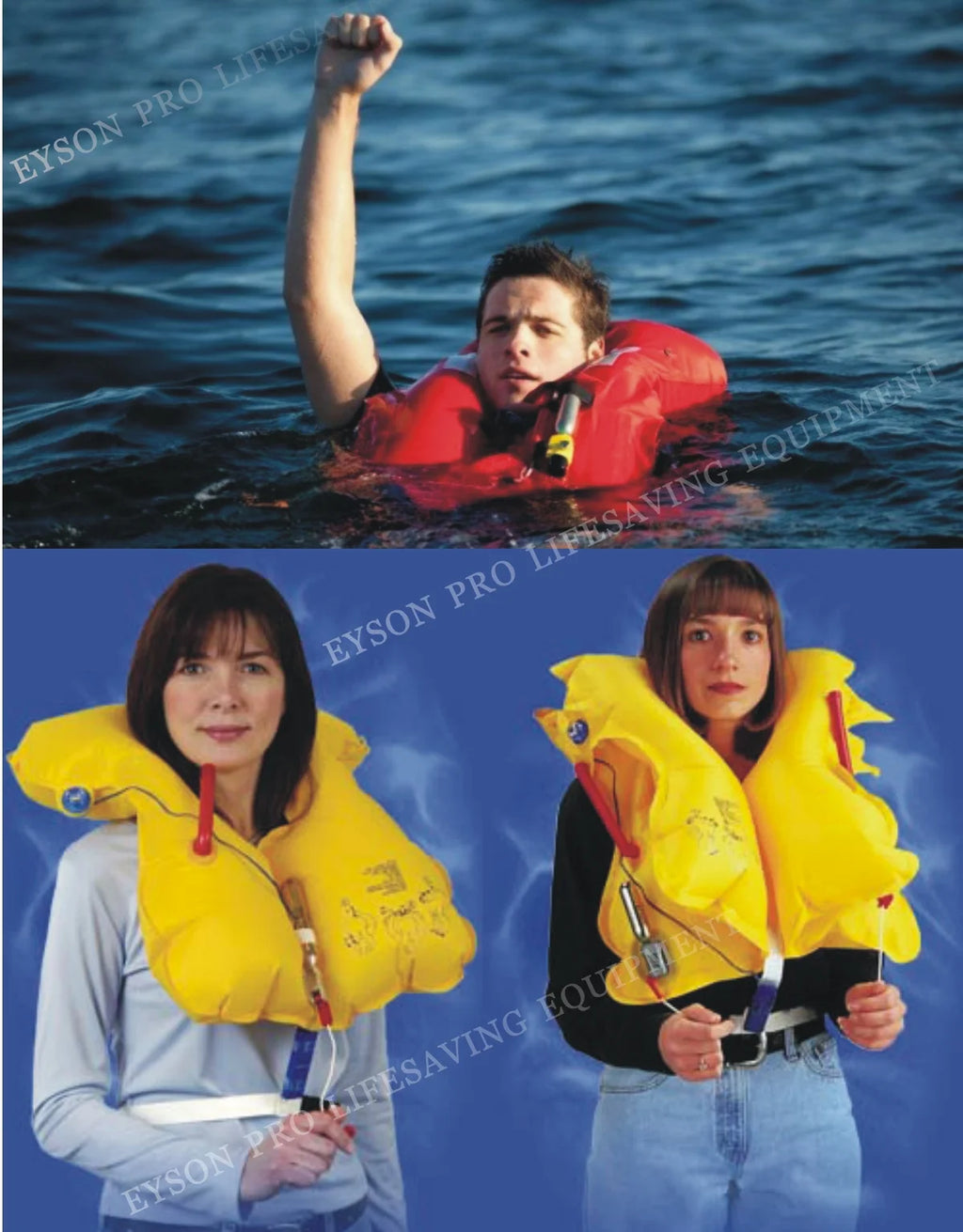 Manual Inflatable Life Jacket Life Vest PFD with Whistle T3472