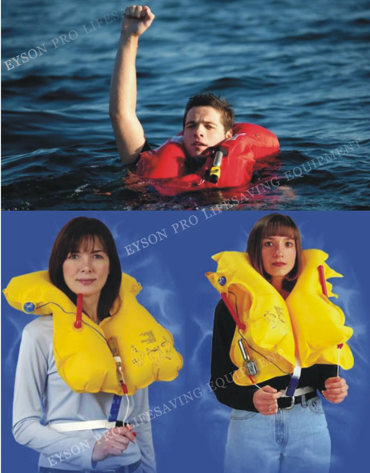 Manual Inflatable Life Jacket Life Vest PFD with Whistle T3472