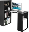 White Compact Computer Desk with Hutch & Bookcase U50804