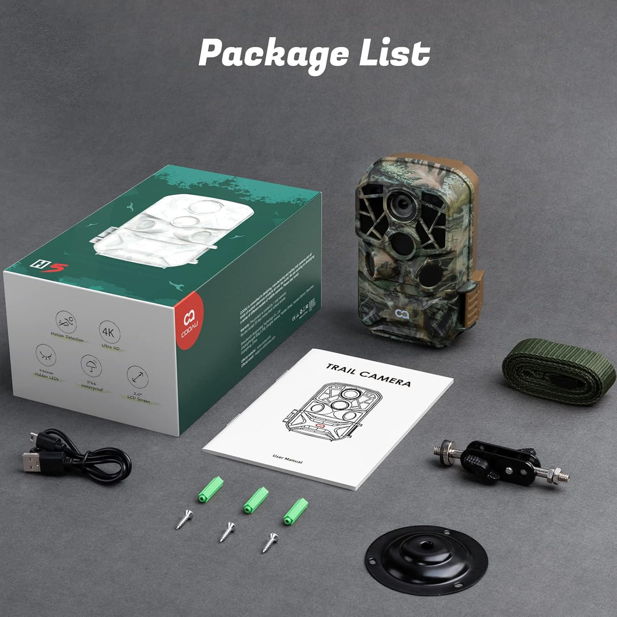 4K 24MP WiFi Game Camera with No Glow Night Vision IP66 Waterproof D61960