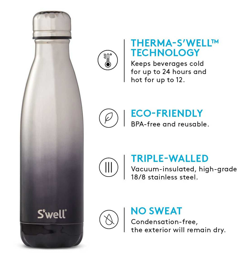 White Gold Ombré Stainless Steel Vacuum-Insulated Water Bottle E562988