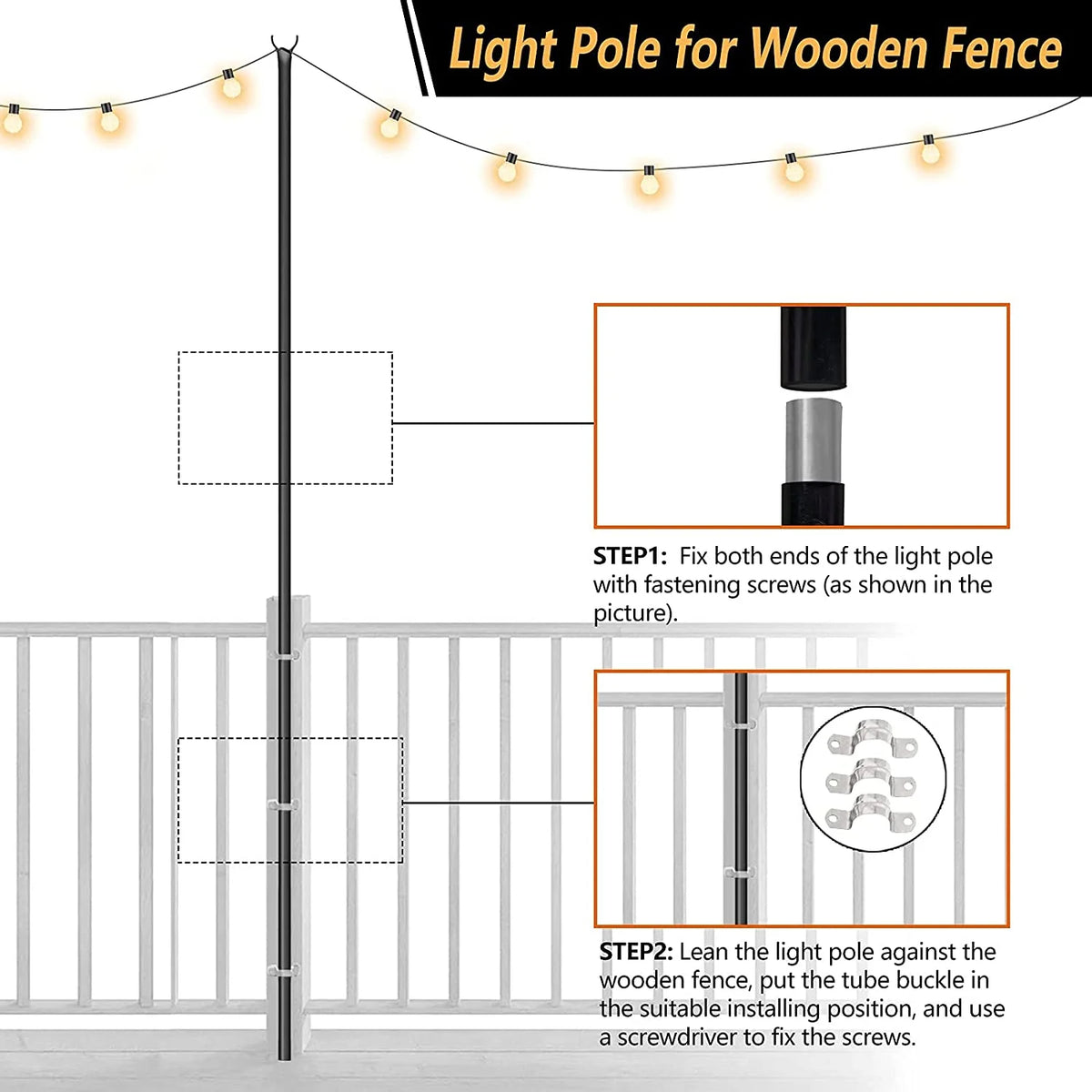 2PACK 9ft Steel Powder Coated Shade Sail Support Pole B136447