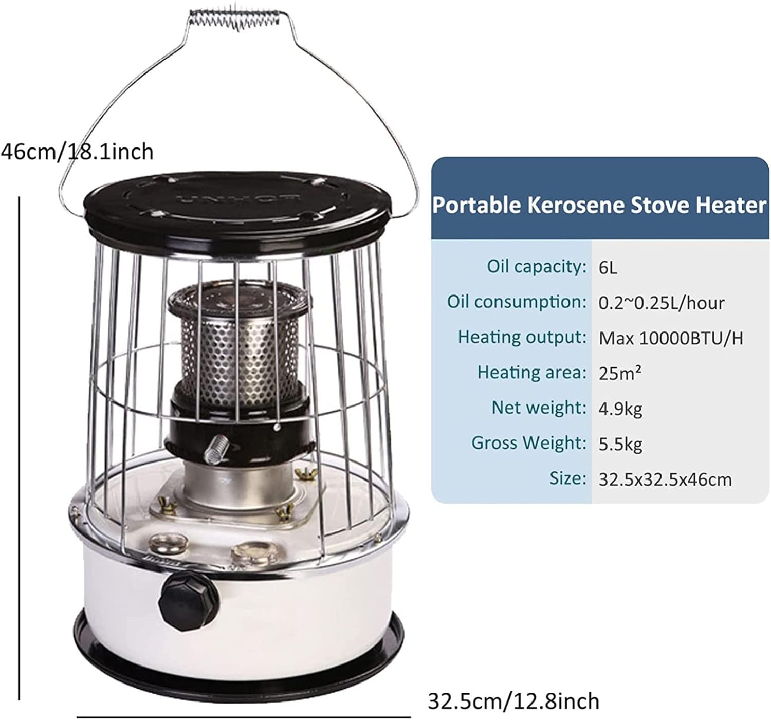 Kerosene Heater with Handle, Portable, 10000BTU W9598