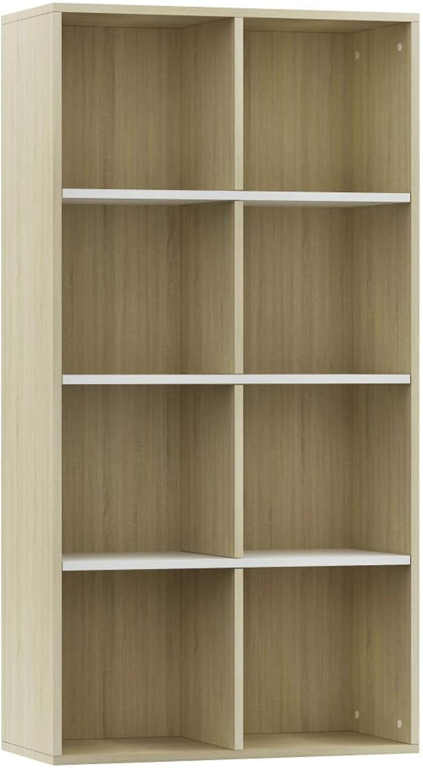 White and Sonoma Oak Book Cabinet Sideboard 26inch x11.8inch x51.2inch F324