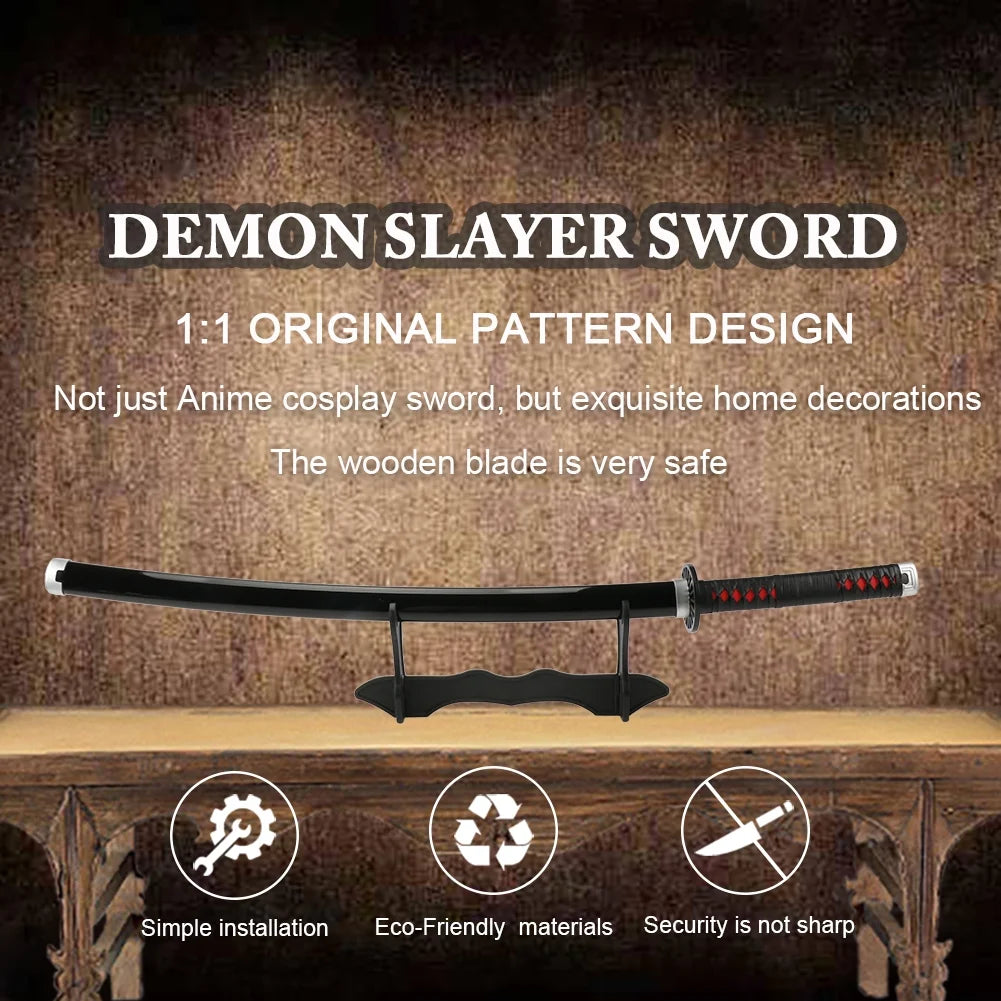 Bamboo 41 inches Cosplay Sword with Belt Holder Stand I588