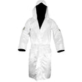 White Satin Boxing Robe with Hood I6942
