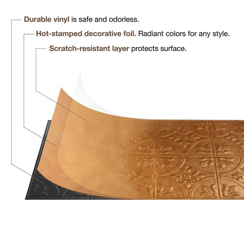 Smoked Pewter 2ft x 4ft Glue Up Vinyl Ceiling Tile (5 Pack) M314