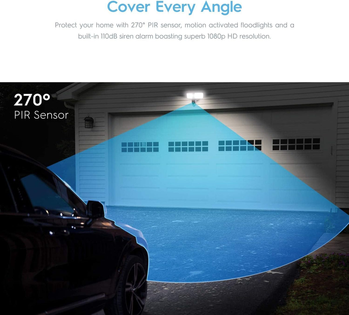 1080P Outdoor Security Camera with Flood Light H1869
