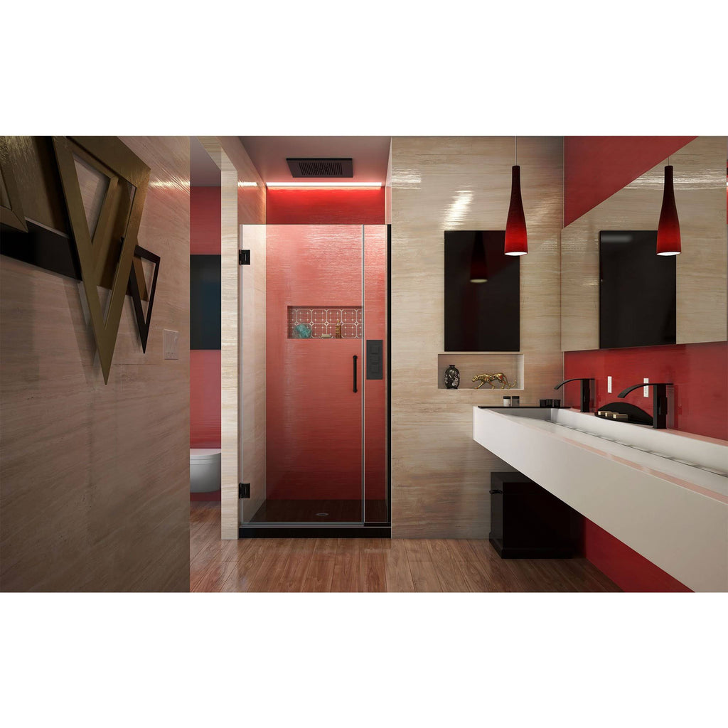 Satin Black Frameless Hinged Shower Door C828069