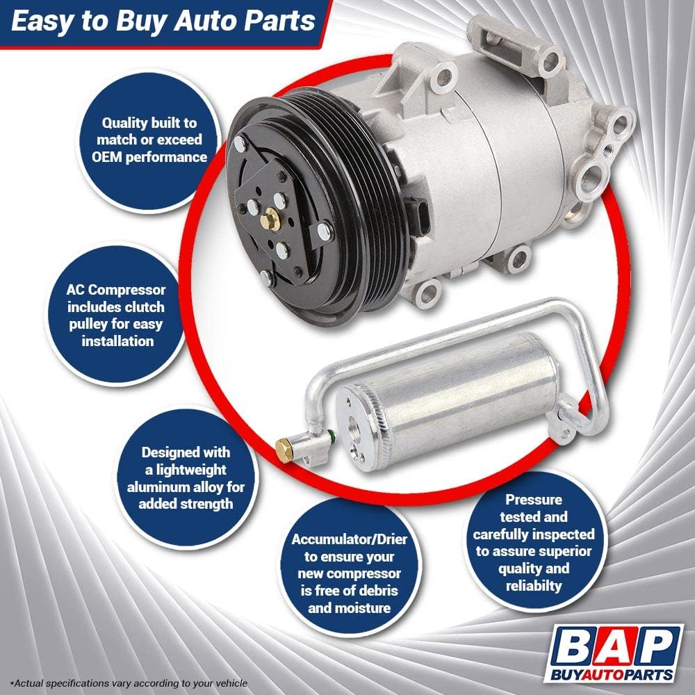 AC Compressor with A/C Drier for Ford Expedition & Lincoln Navigator 2003-2006 with Rear Air K955
