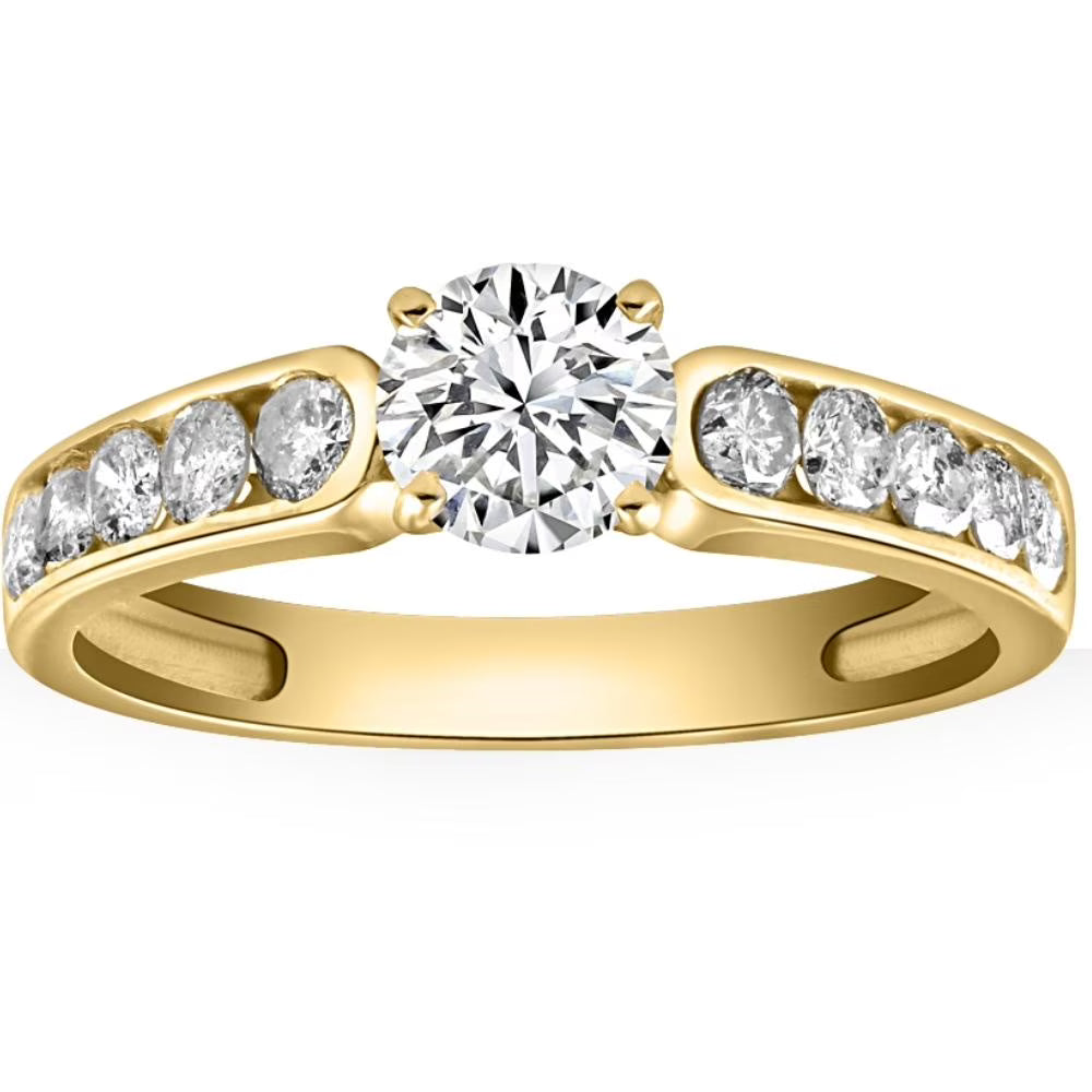 1 Ct Diamond Engagement Ring in 10k Yellow Gold N7020
