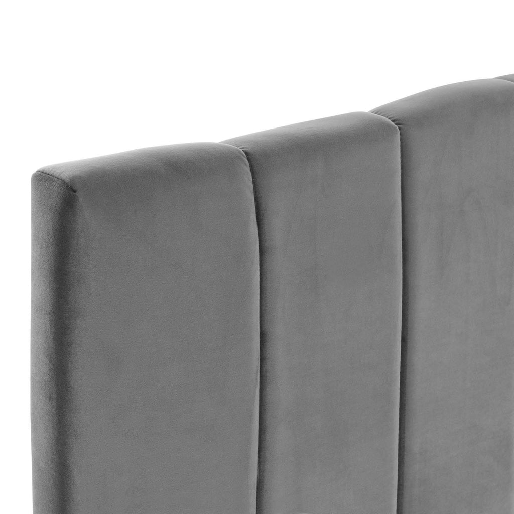 White Performance Velvet Headboard Q4883