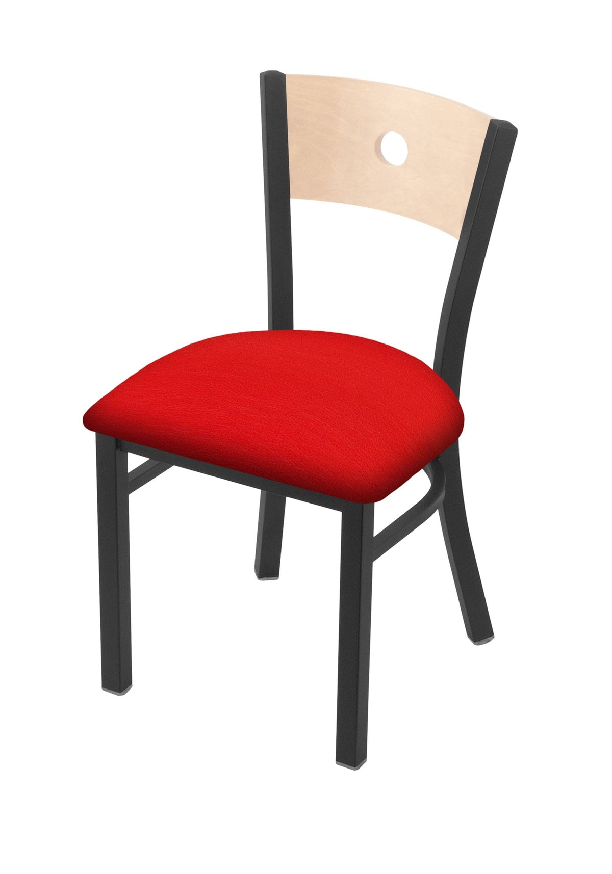 Pewter Finish Medium Grey Seat Natural Maple Back Chair I93742
