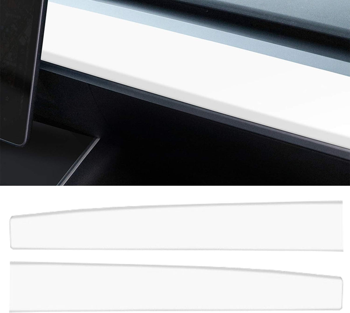Matte Black ABS Dashboard Wrap Kit Cover Cap for Tesla Model 3 Model Y, Pack of 2 N250