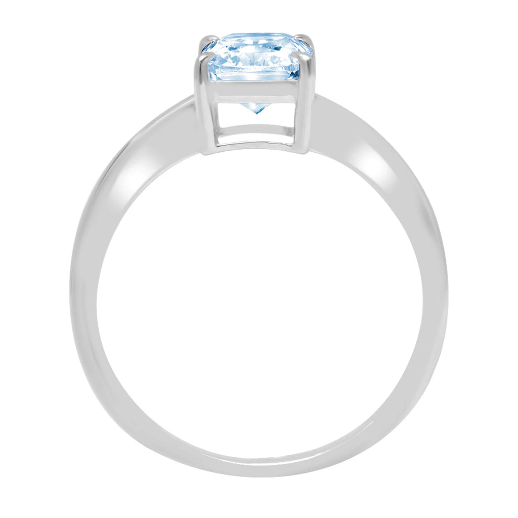 18k White Gold Solitaire Ring Z419