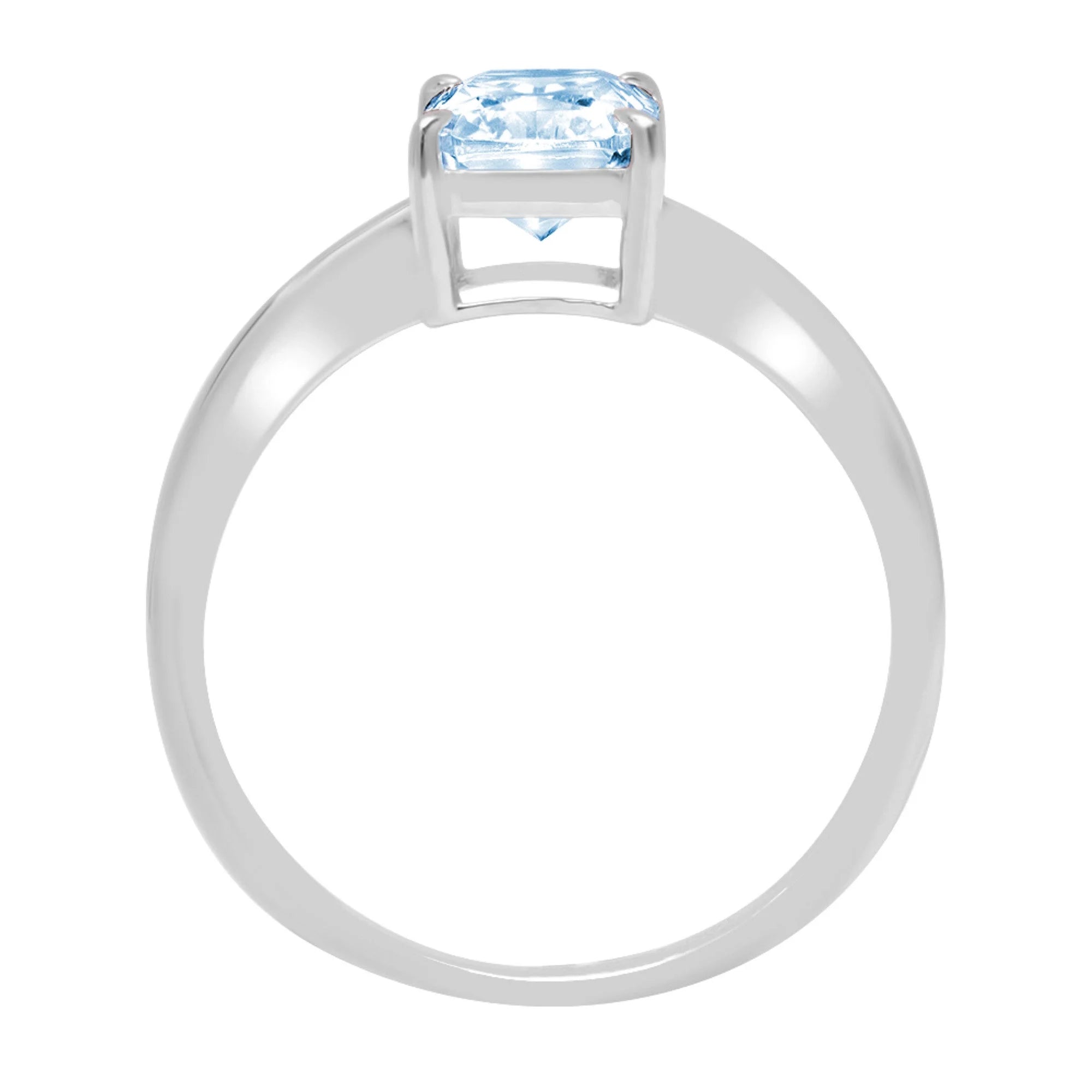 18k White Gold Solitaire Ring Z419