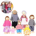 7 Pieces Wooden Dollhouse Family Set Mini People Figures B17113
