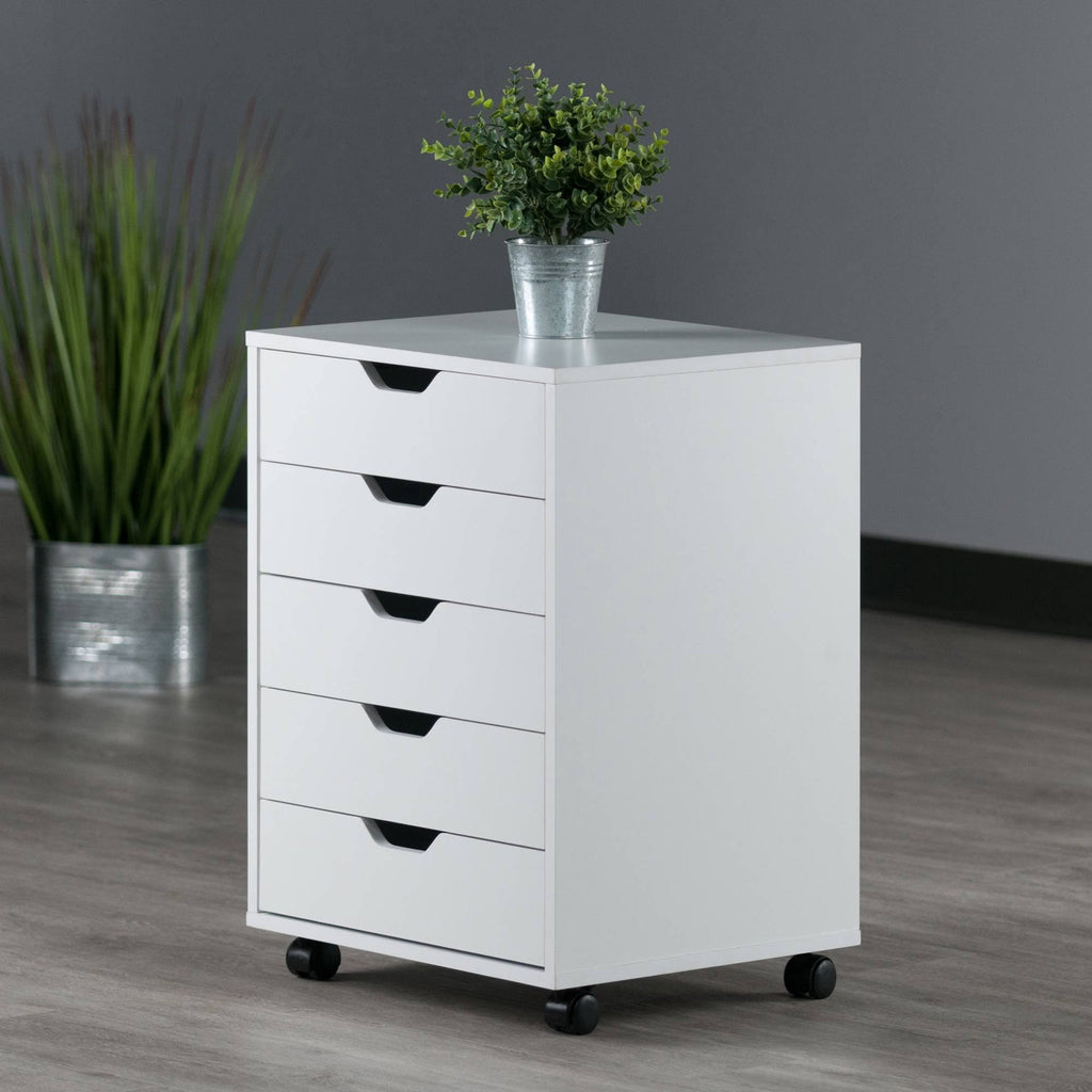 White 5-Drawer Composite Wood Cabinet L56667