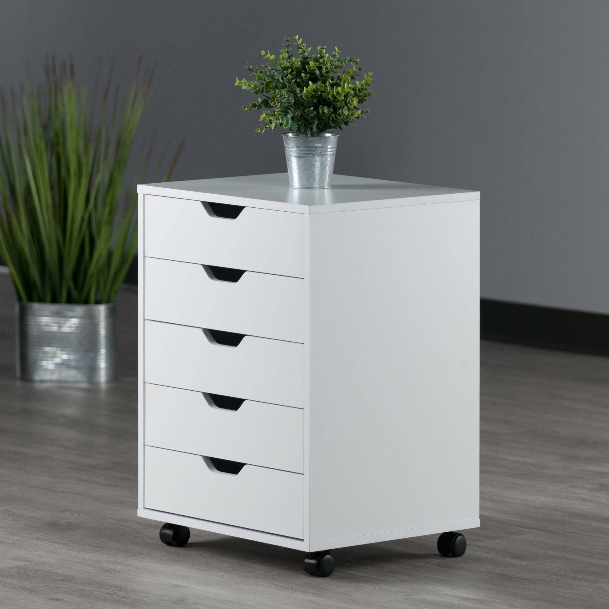 White 5-Drawer Composite Wood Cabinet L56667