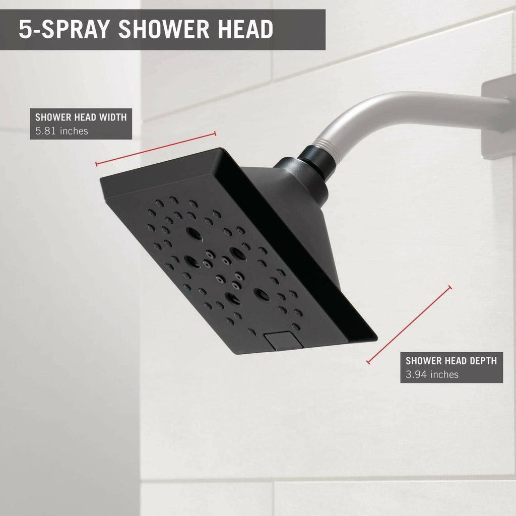 Matte Black 5-Setting Raincan Shower Head K300607