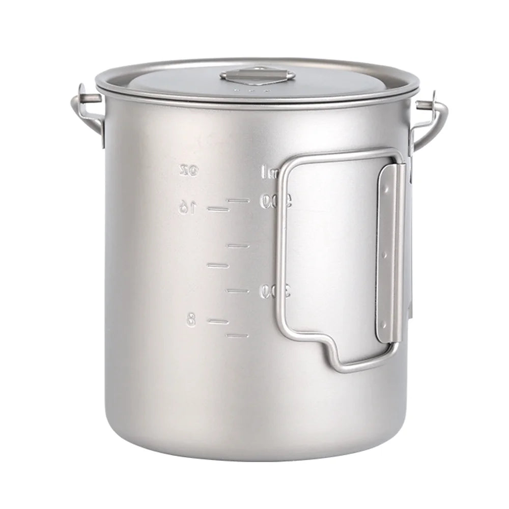 Titanium Pot 750ml with Lid and Foldable Handles L741590