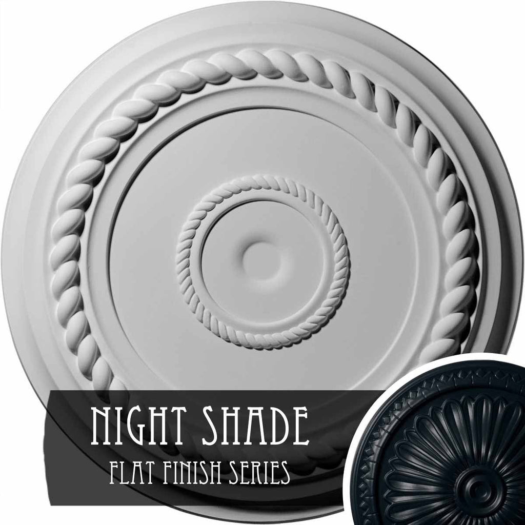 19 5/8x22OD x 1 1/2x22P Rope Ceiling Medallion, Hand-Painted Night Shade P776194