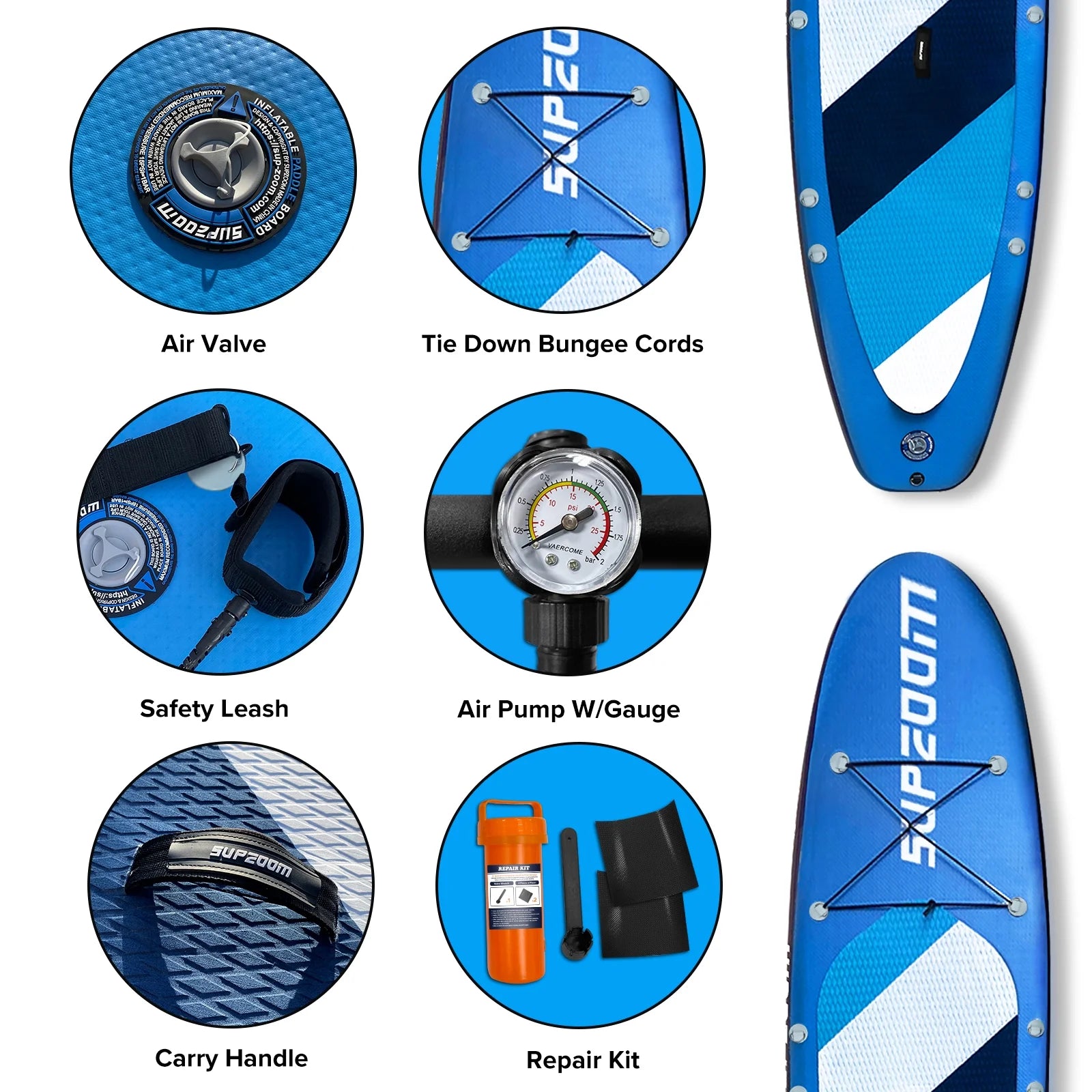Inflatable Stand Up Paddle Board with Paddle, Pump, Travel Backpack, Leash, Waterproof Bag, Repair Kit J58176