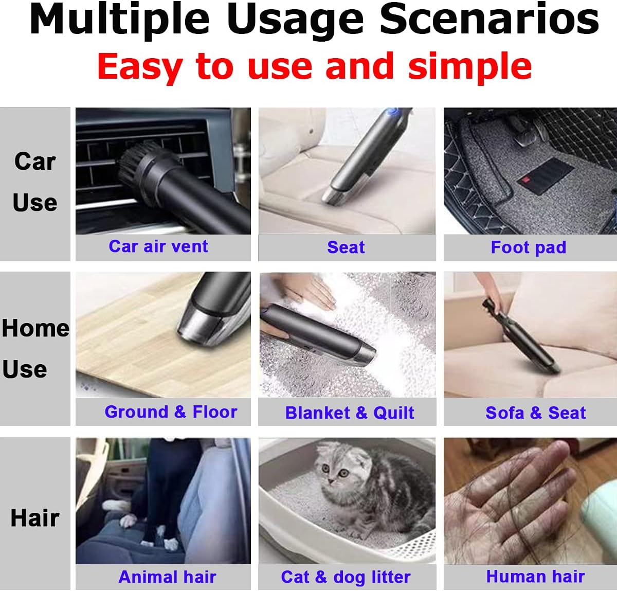 Cordless Rechargeable Mini Handheld Car Vacuum Cleaner F99941