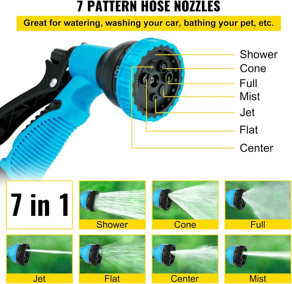 Retractable Hose Reel, 5/8 inch x 50 ft, Wall Mounted Garden Hose Reel, Blue Pack of 2 C835