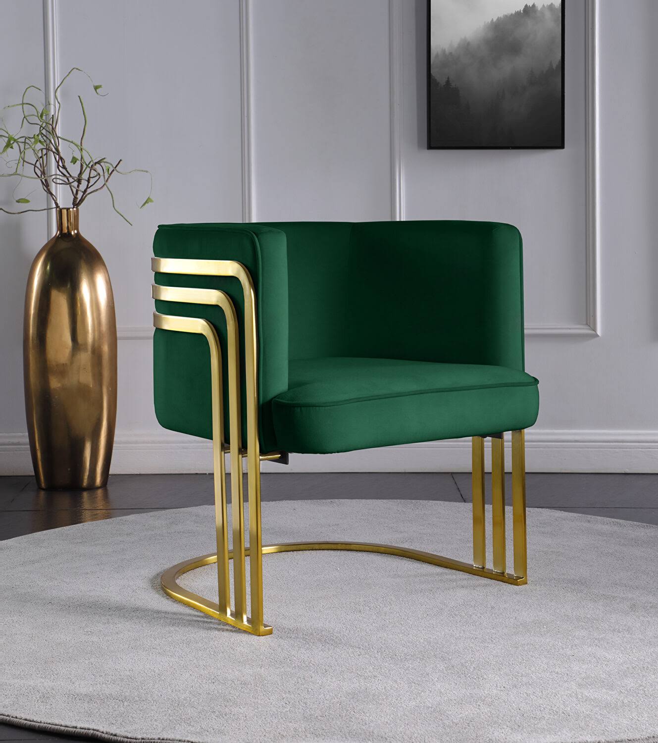 Green Velvet Accent Chair H408