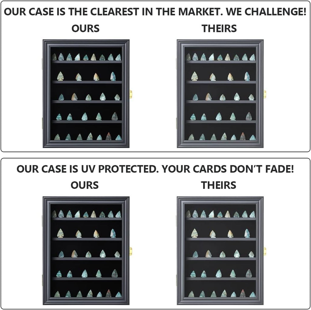 Black Small Arrowhead Display Case with UV Protection W921953