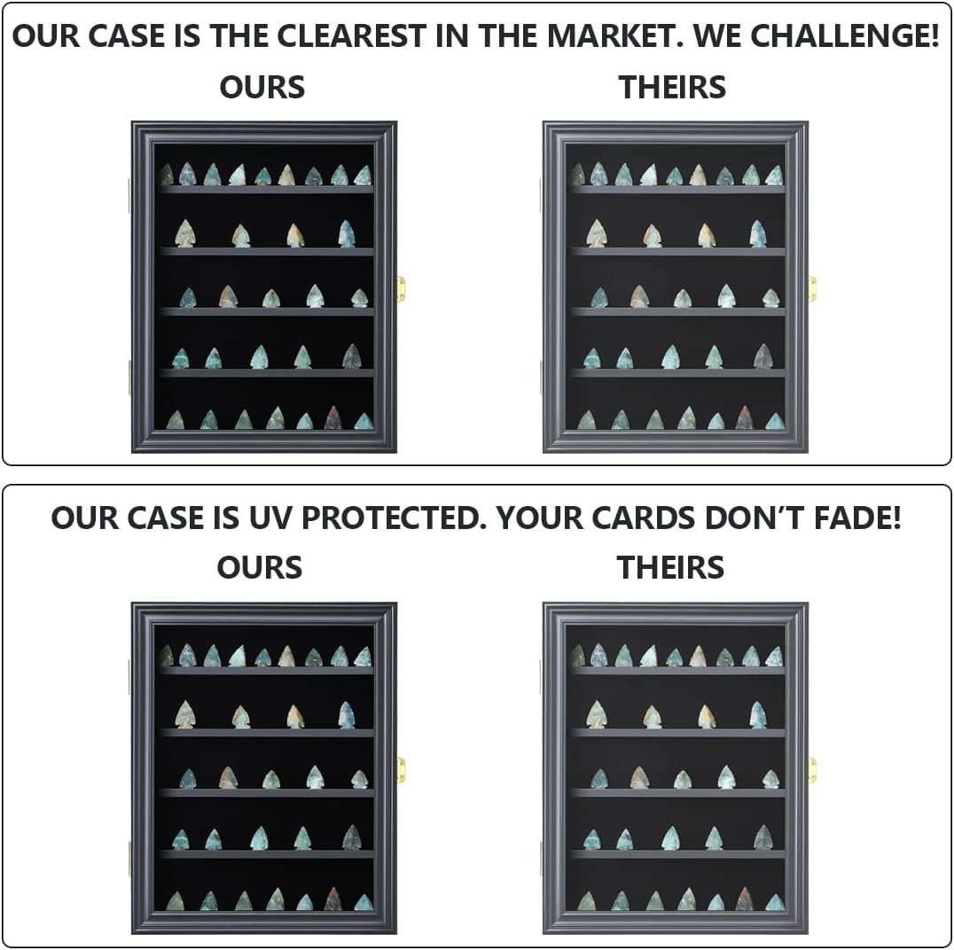 Black Small Arrowhead Display Case with UV Protection W921953