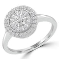 0.25 CTW Round Diamond Halo Cluster Engagement Ring in 10K White Gold P6054