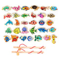 Magnetic Fishing Game Toys Set with Wooden Fish Rod W780066