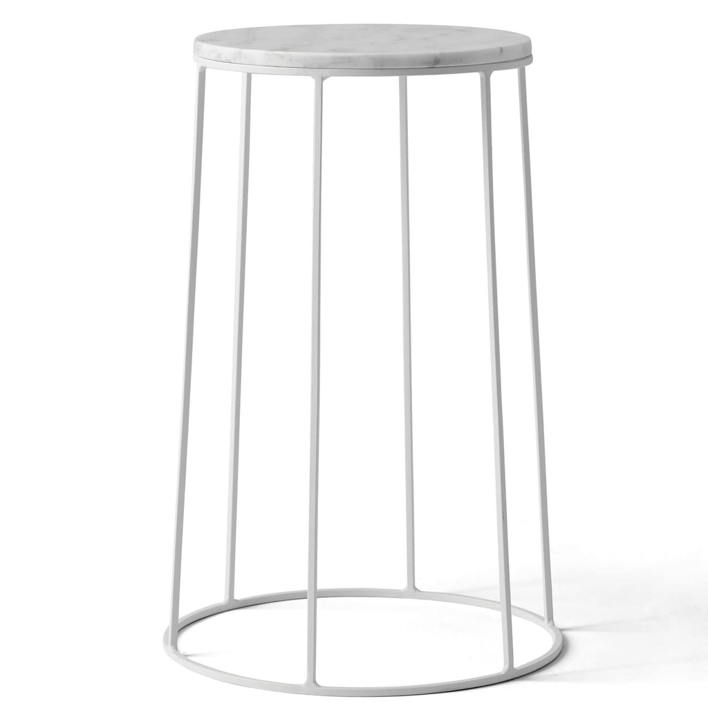 White Marble Top Wire Menu K249