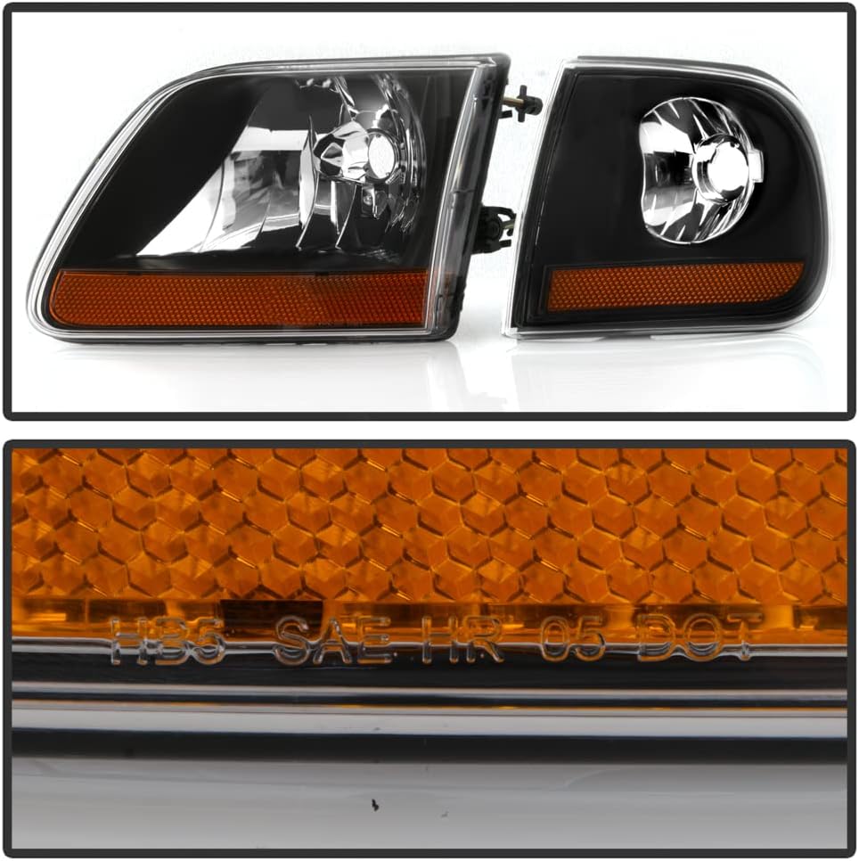 Black Housing Headlights with Corner Lights Assembly F637