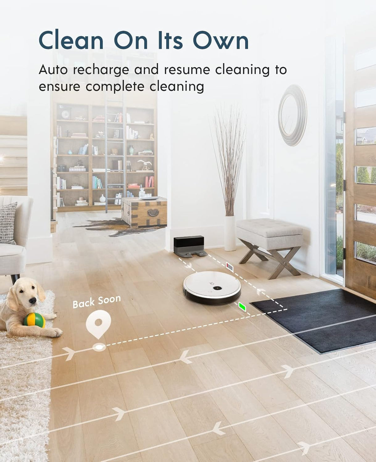 Robot Vacuum, 3000Pa Suction, Carpet Detection, Smart Visual Mapping, 110mins Runtime Q211