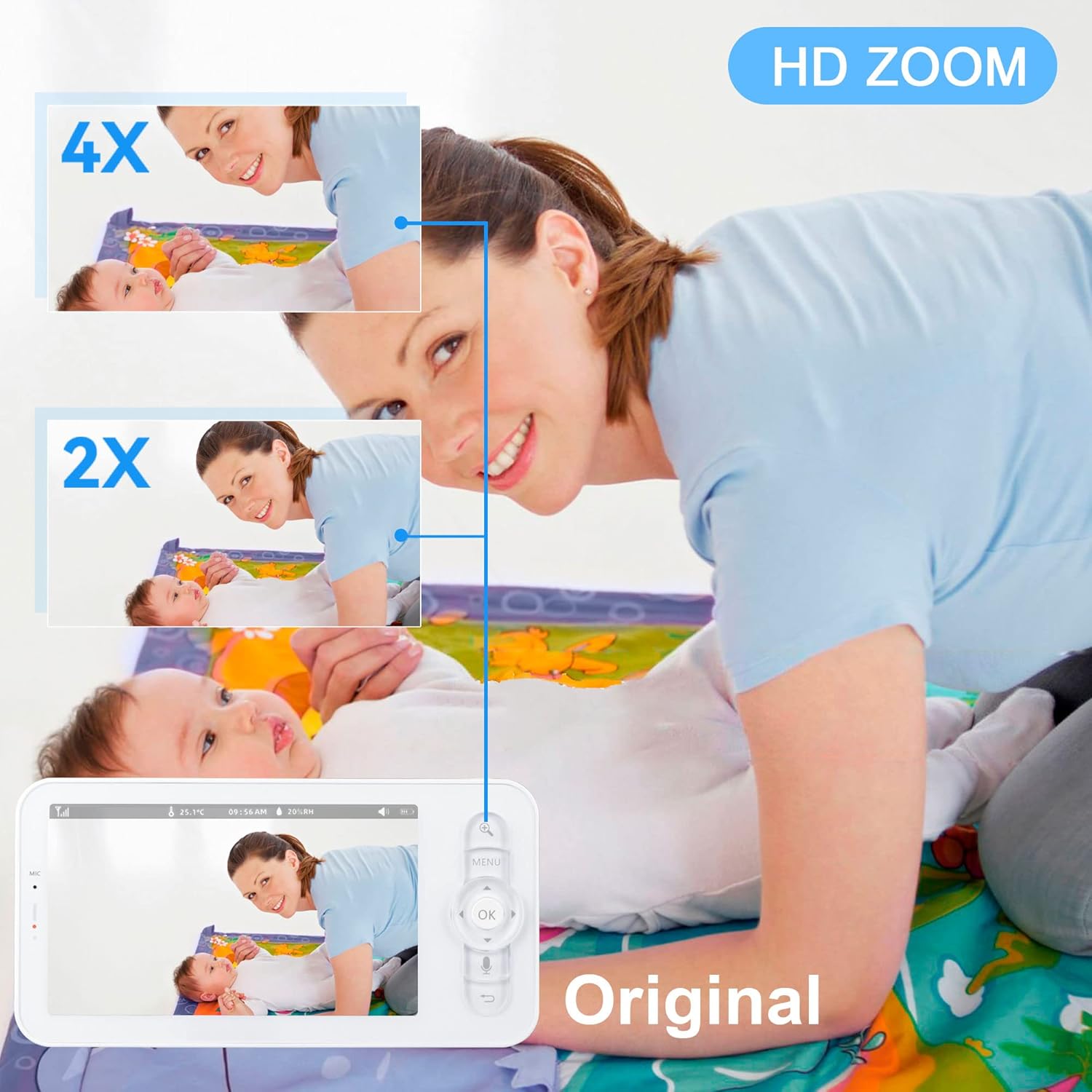 5" WiFi Baby Monitor with Camera and Audio, 1080p Camera and 720p Display S570422