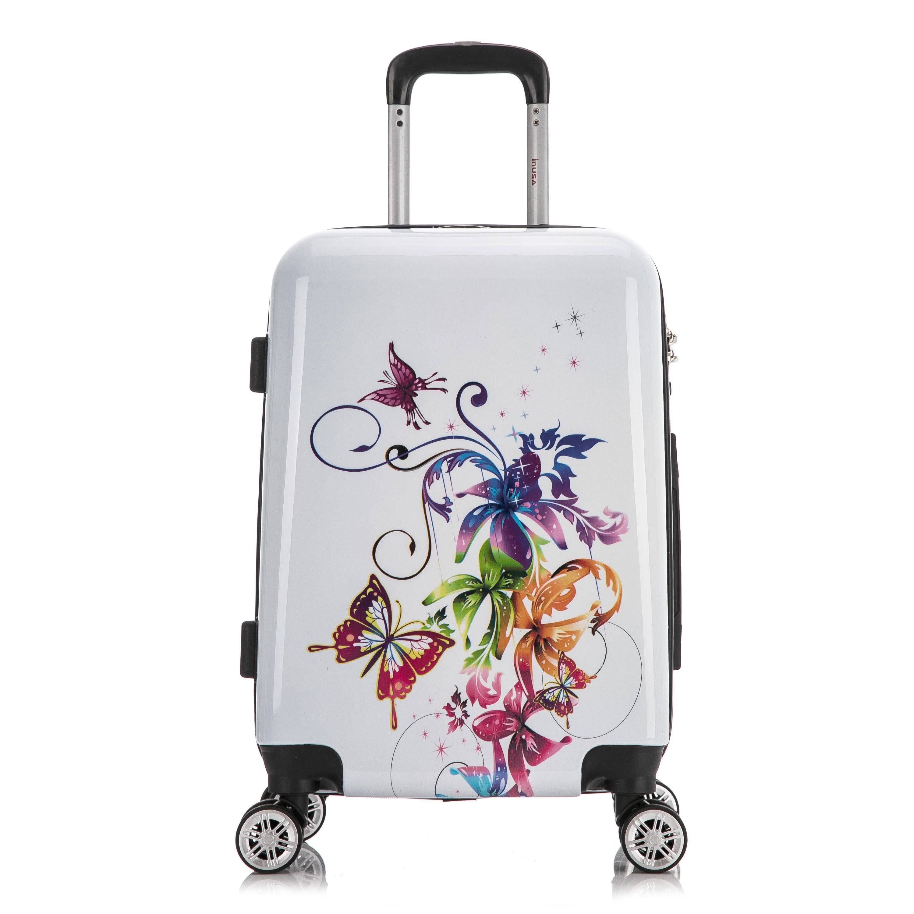 Black Butterfly Prints Lightweight Hardside Spinner 20 inch Carry-On P18948