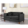 Black Velvet Chesterfield Loveseat Y412469