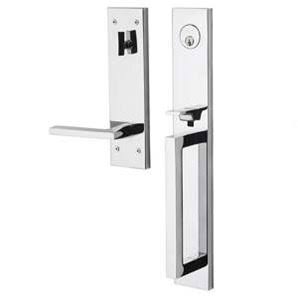 Satin Brass/Black Single Cylinder Handleset with Lever B5372