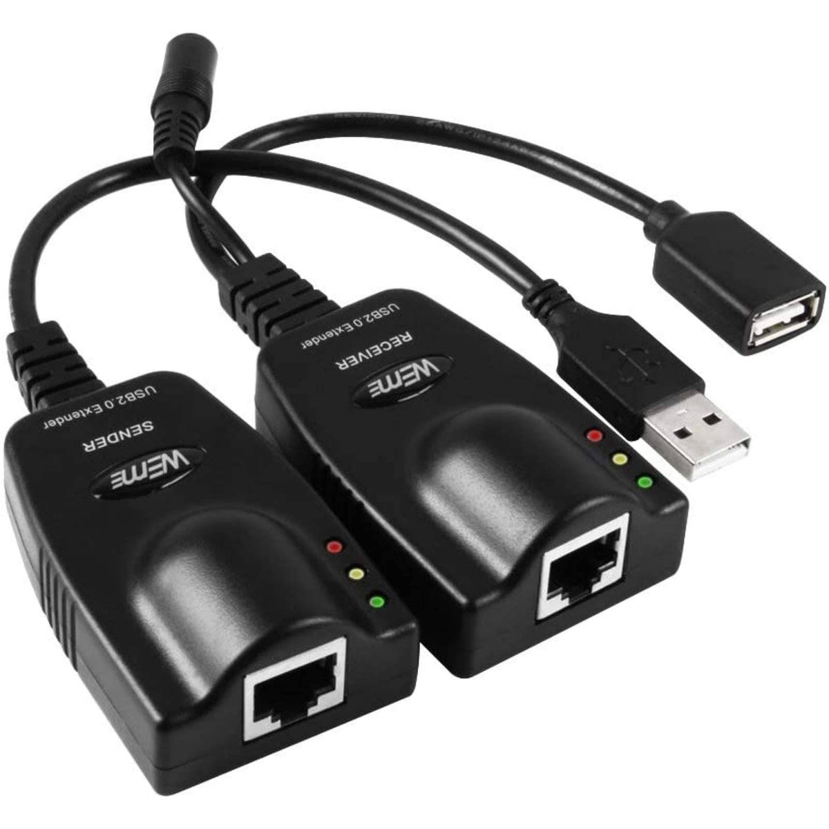 USB 2.0 Extender to RJ45 Over Cat5/5E/6 Connection Up to 100 Meter/328 ft Ethernet Extension Cable Type A Male to A Female Y506