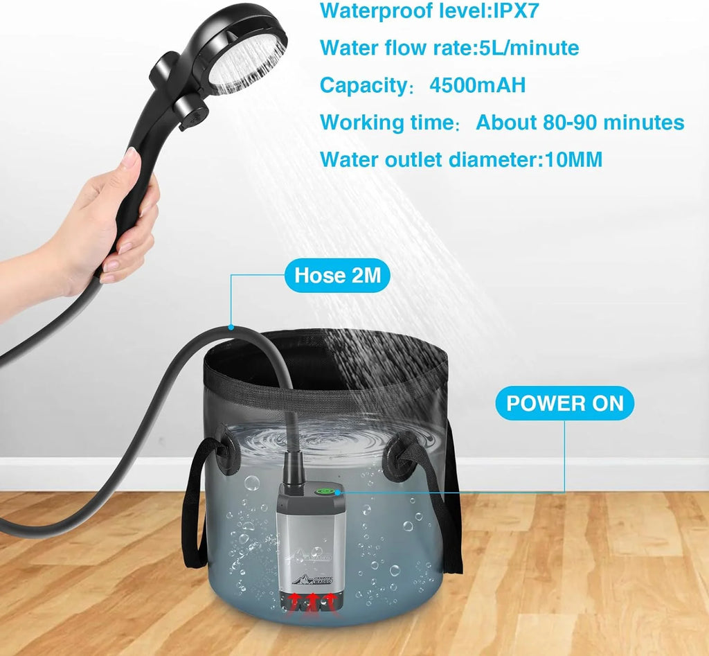 Portable Electric Shower with 20L Collapsible Bucket I31198