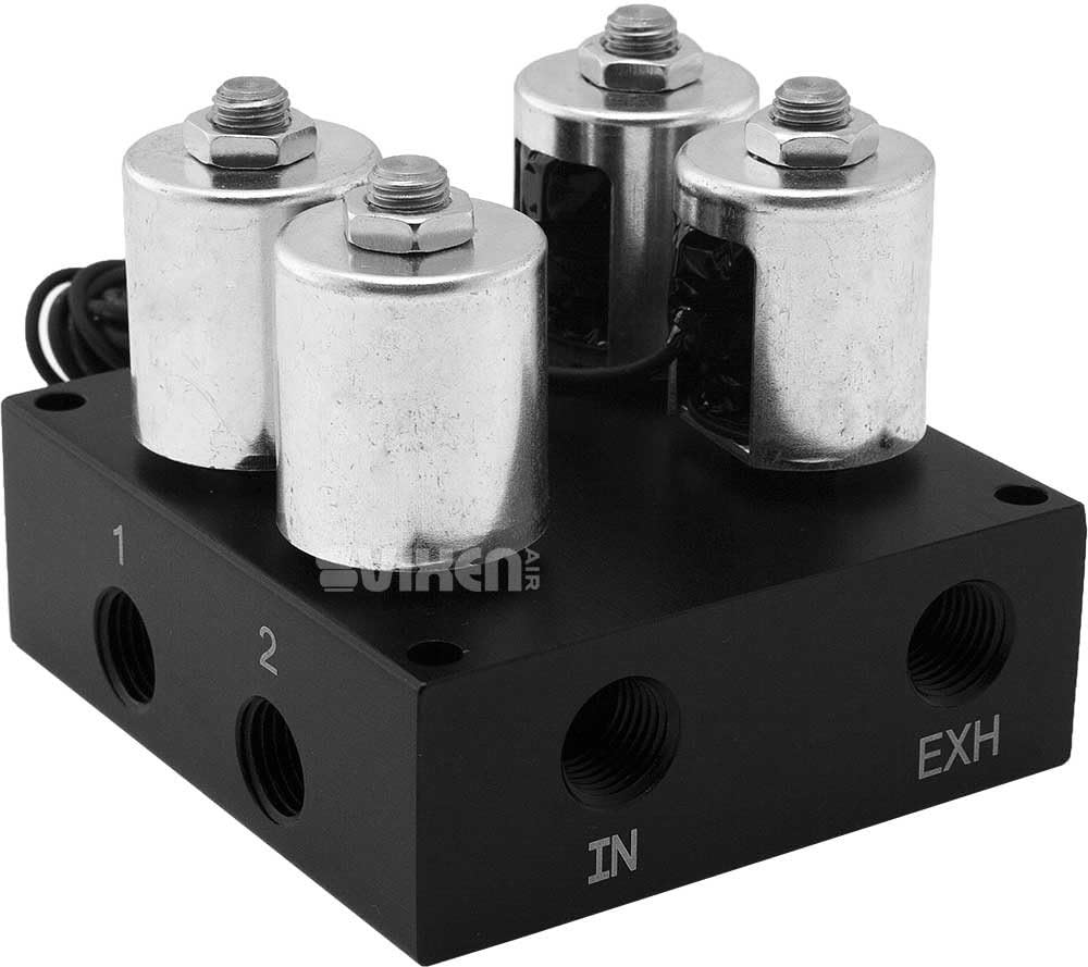 4 Valve Suspension Manifold with Dual Needle Gauge Panel, 3/8" OD Hose 50 FT, 1/4" OD Hose 35 FT and Fittings N95741