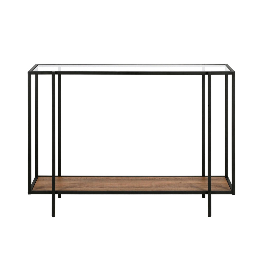 Blackened Bronze and Rustic Oak Accent Table J8865