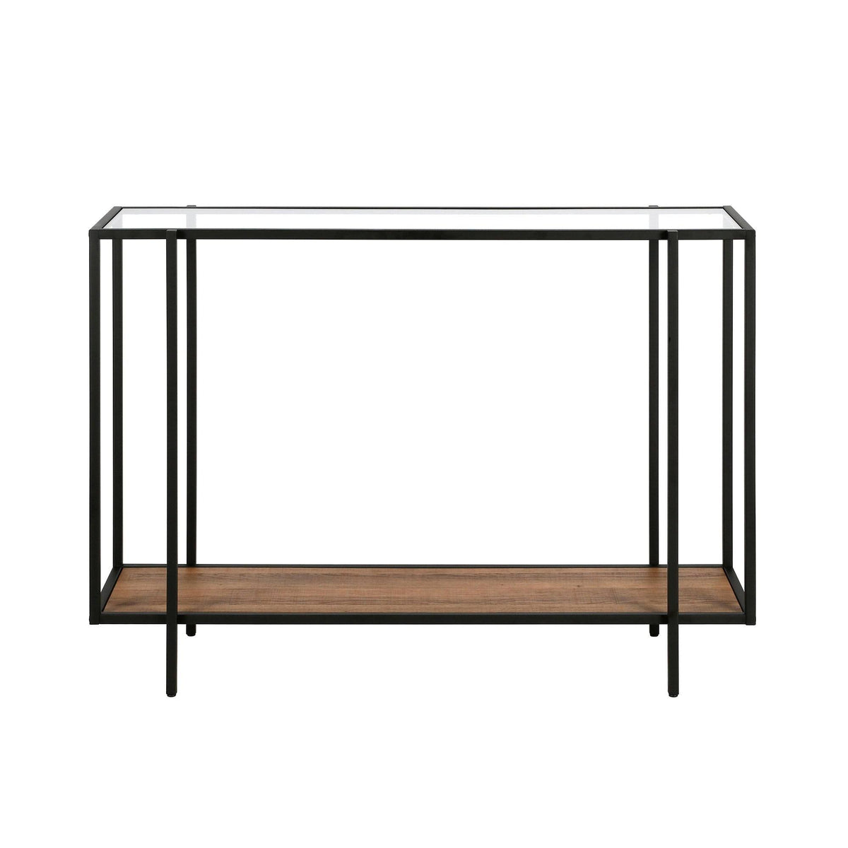 Blackened Bronze and Rustic Oak Accent Table J8865